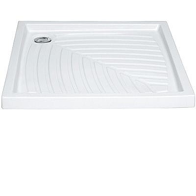 אגנית חרס 90x90 לבן + ונטיל