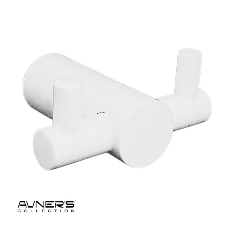 מתלה מגבות זוגי לאמבטיה STYLO לבן מט