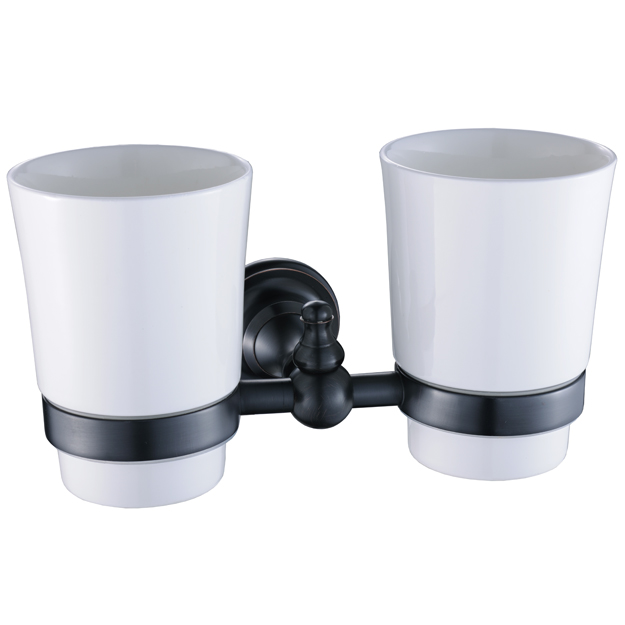 כוס למברשות שיניים כפולה BLACK שחור