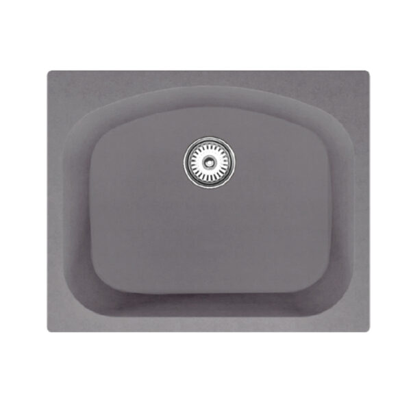כיור מטבח גרניט בודד BERLIN ברלין | 58.4X47.4 ס"מ – אפור