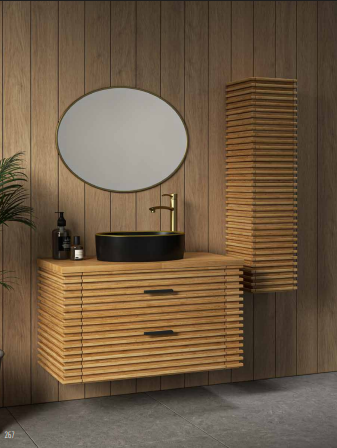 ארון ריו תלוי בגימור עץ מלא - 60/47