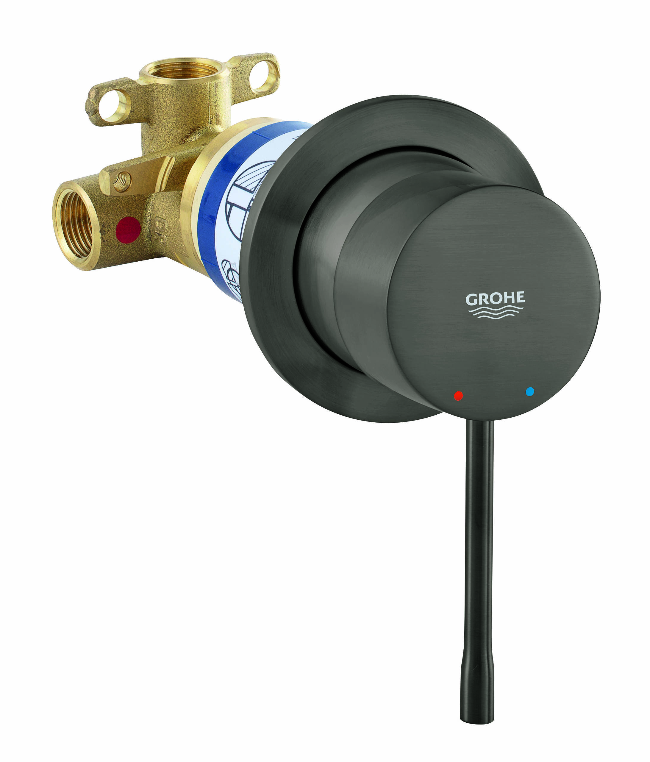 אינטרפוץ 3 דרך עגול 7.5 ס"מ Essence גרפיט מוברש GROHE