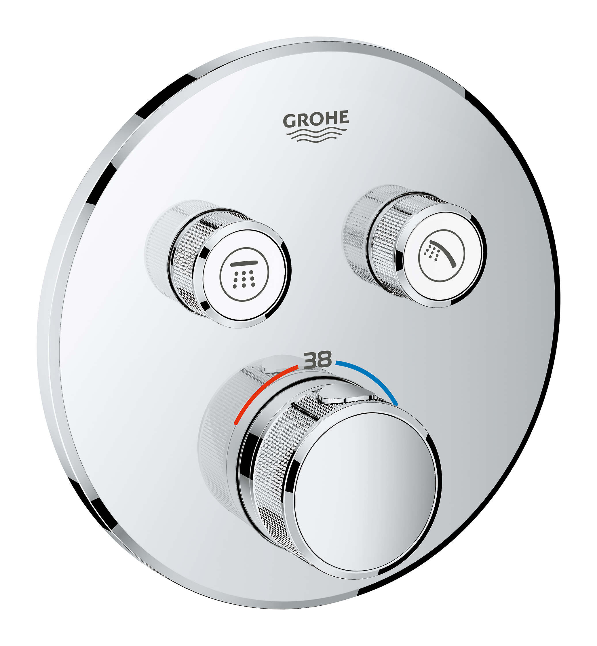 כיסוי לאינטרפוץ 4 דרך SmartControl לגוף 35600000 עגול כרום ניקל