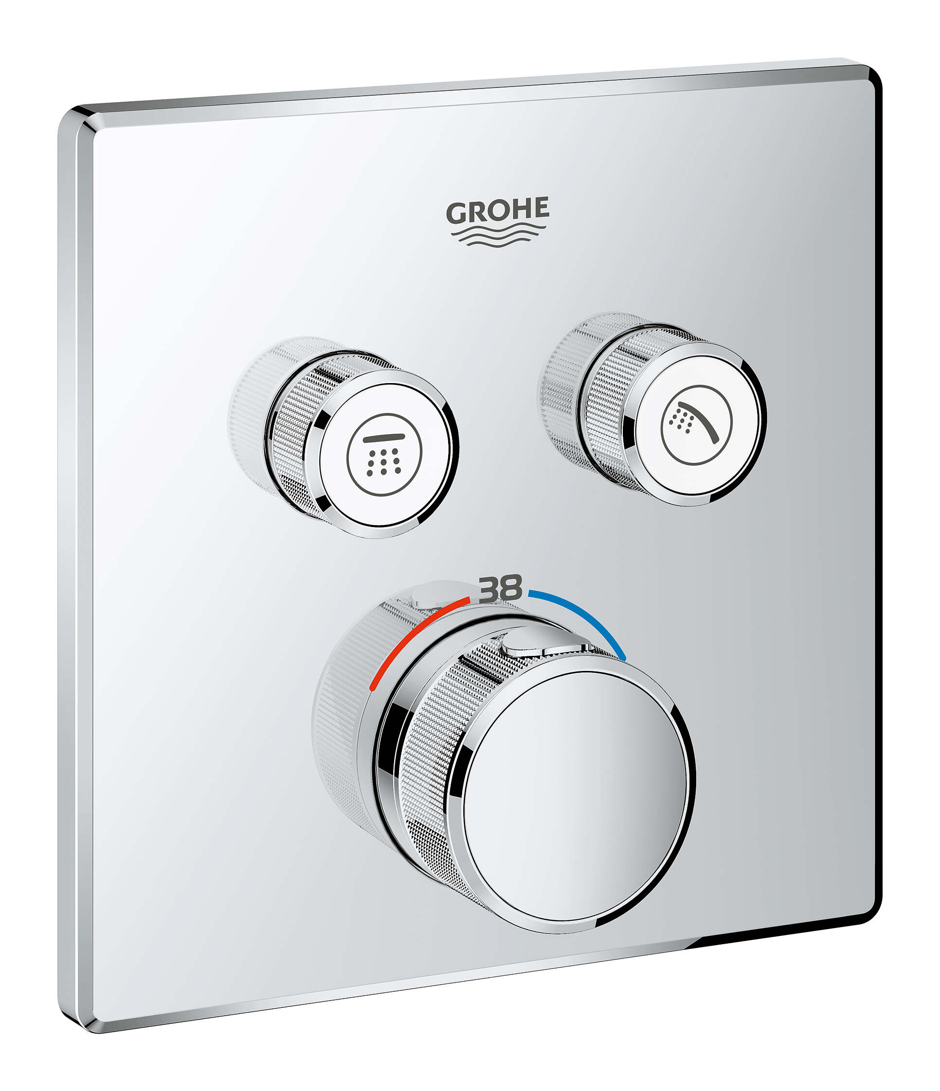כיסוי לאינטרפוץ 4 דרך SmartControl לגוף 35600000 מרובע כרום ניקל